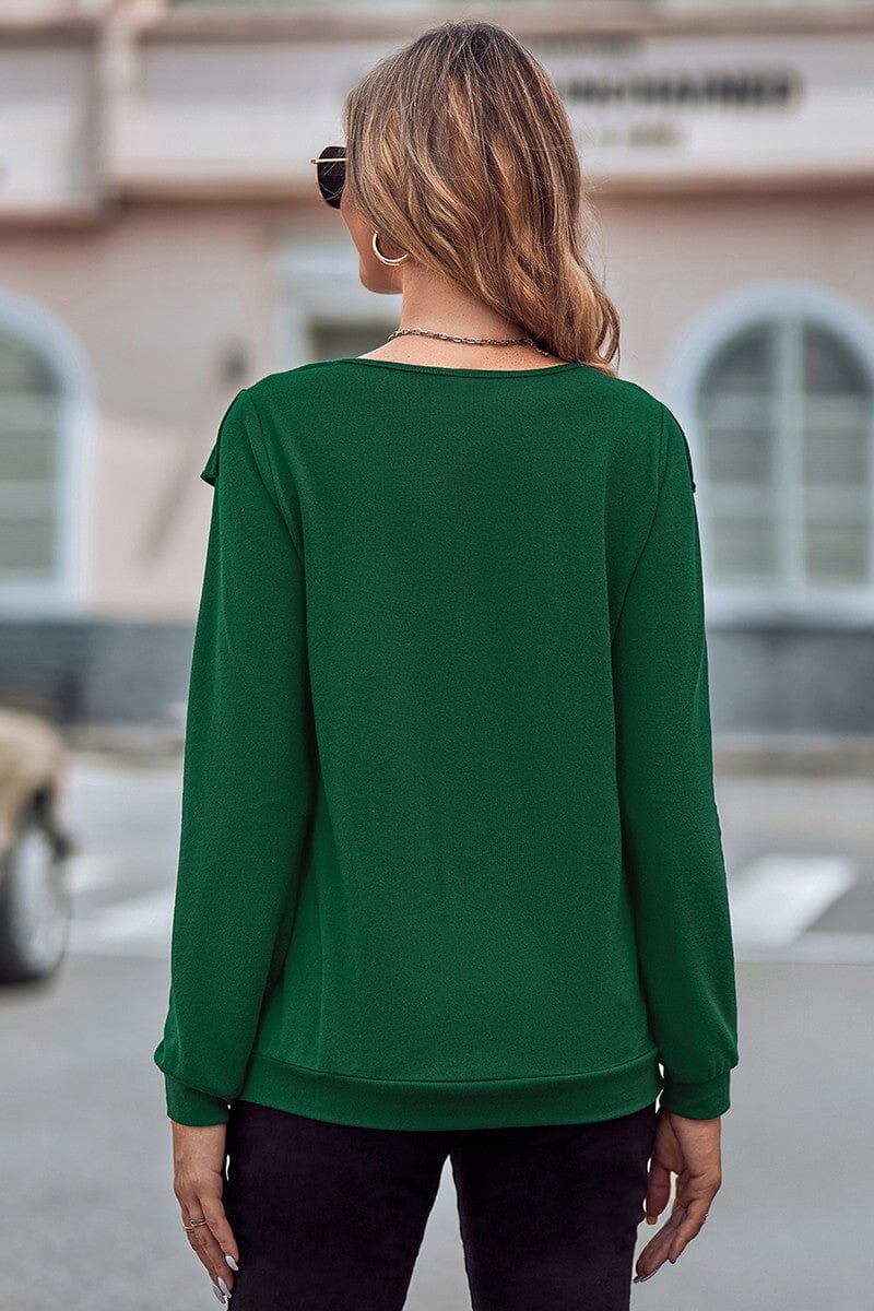 Ruffle V LS Top supreme fashion