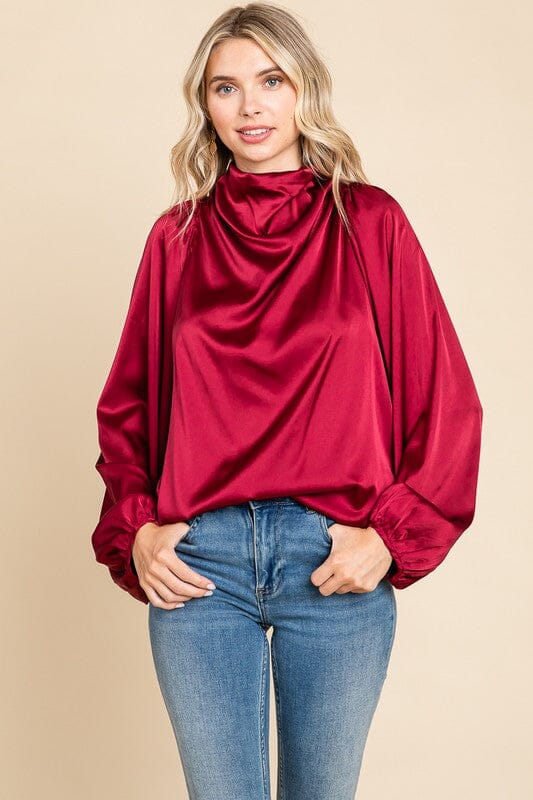 Satin Cowl Neck Top RolyPoly