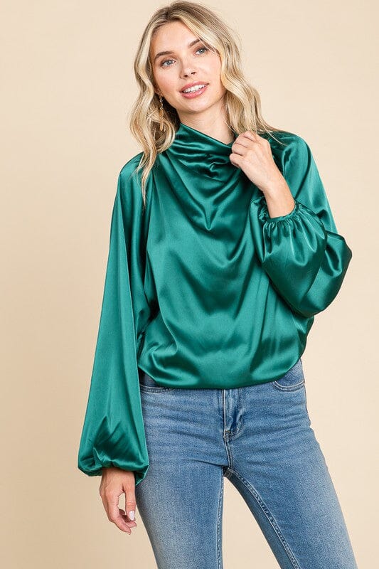Satin Cowl Neck Top RolyPoly