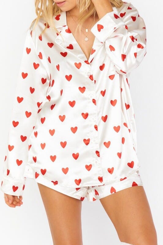 Satin Longsleeve Heart Set Wholesalesir