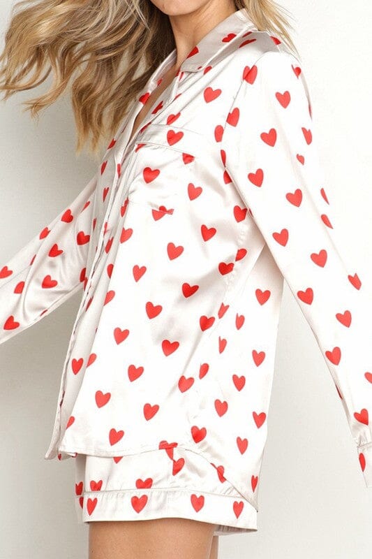 Satin Longsleeve Heart Set Wholesalesir
