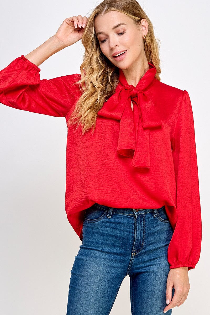 Satin Neck Tie Top 2 hearts