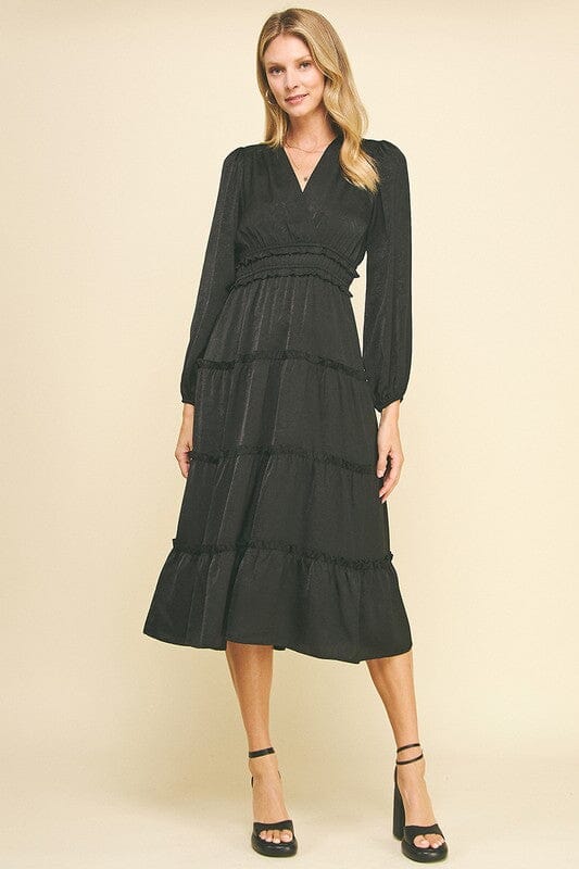 Satin Tiered Midi Pinch