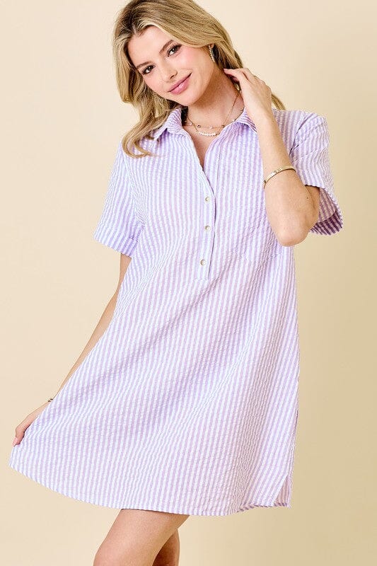 Seersucker Popover Dress day + moon