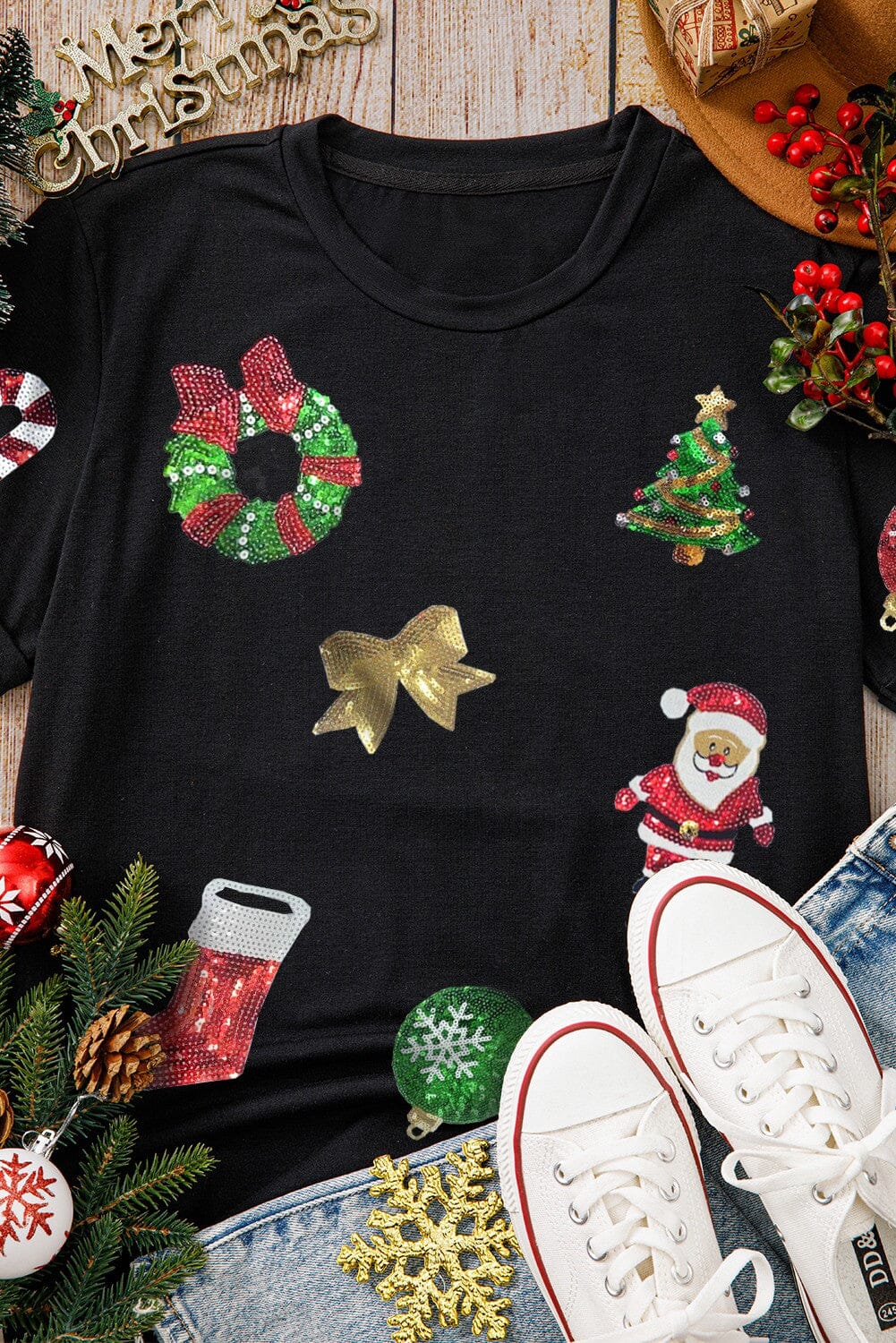 Sequin Christmas Tee kentce
