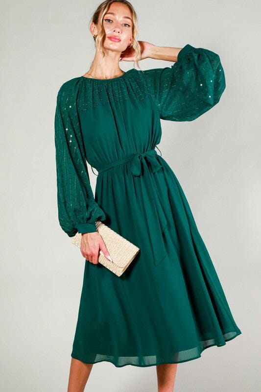 Sequin Detail Holiday Midi Vine & Love