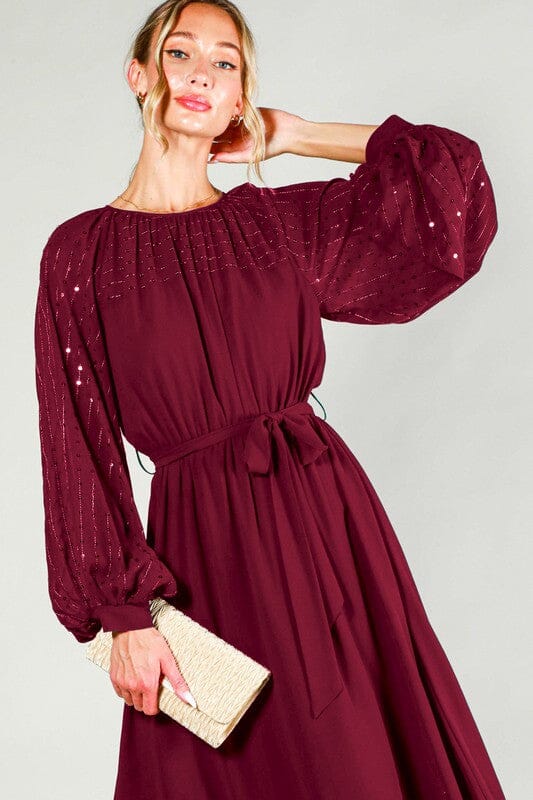 Sequin Detail Holiday Midi Vine & Love
