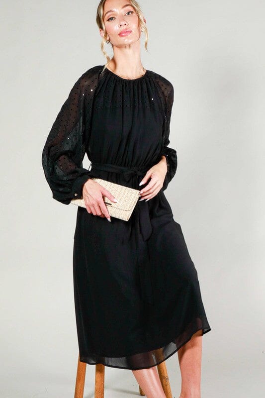 Sequin Detail Holiday Midi Vine & Love