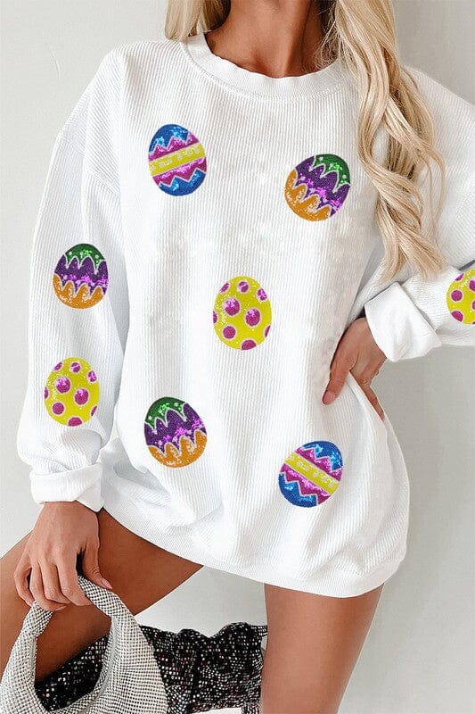 Sequin Easter Egg Oversized Top Shewin