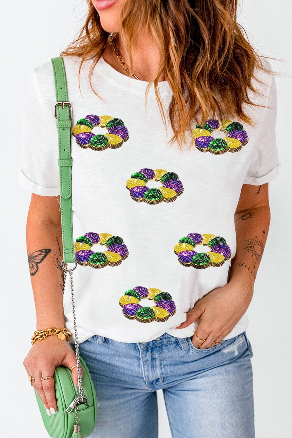 Sequin King Cake Tee Shewin
