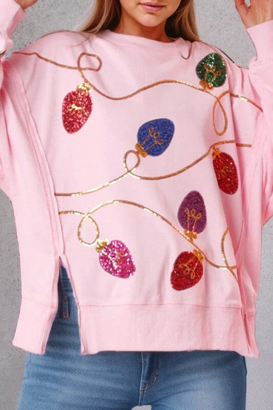 Sequin Lightbulb Oversized Sweatshirt Shewin