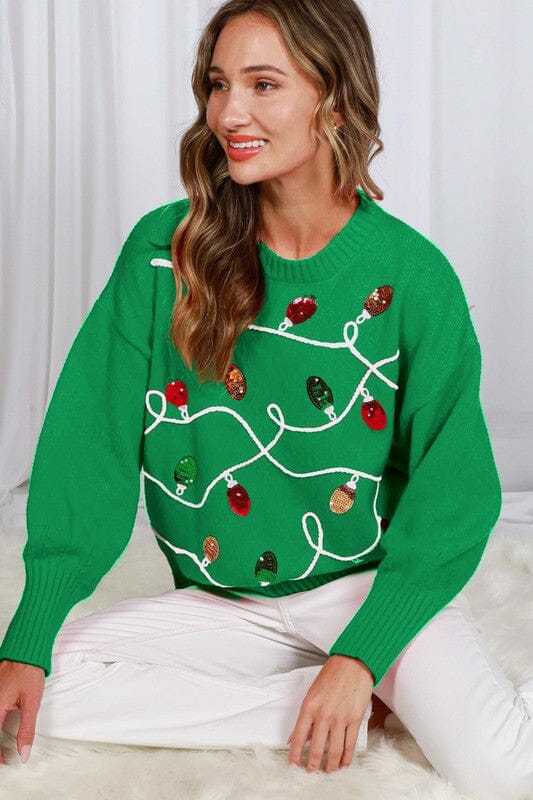 Sequin Lightbulb Sweater Vine & Love