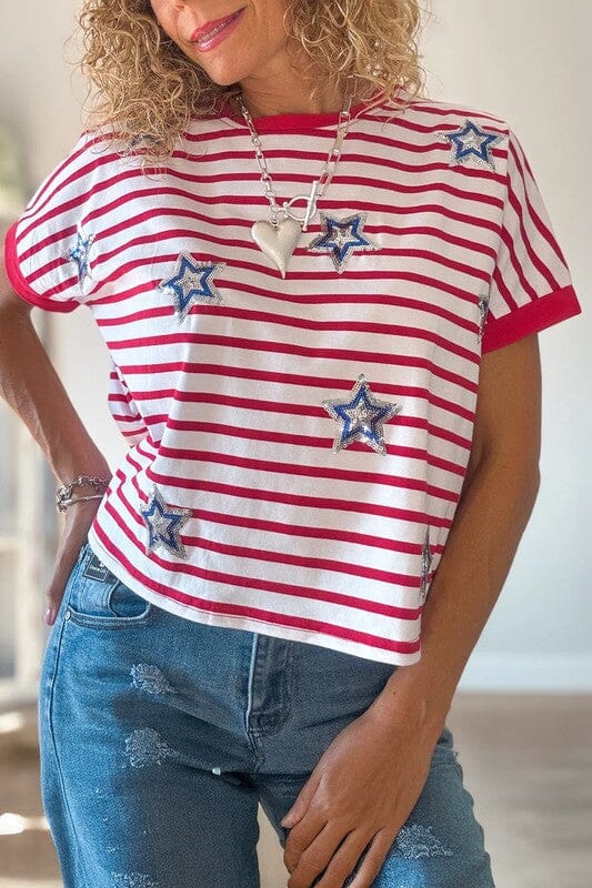 Sequin Star Striped Tee Kentce