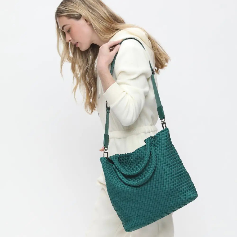 Sky's the Limit - Medium Woven Neoprene Tote with Crossbody Strap sol and selene