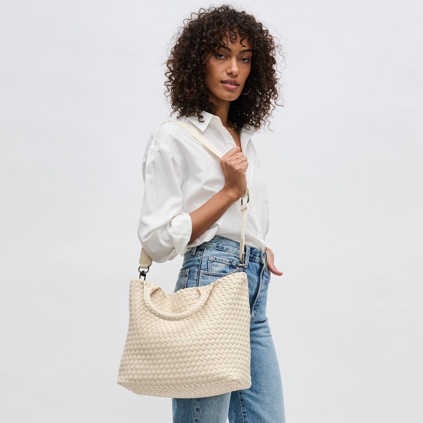 Sky's the Limit - Medium Woven Neoprene Tote with Crossbody Strap sol and selene