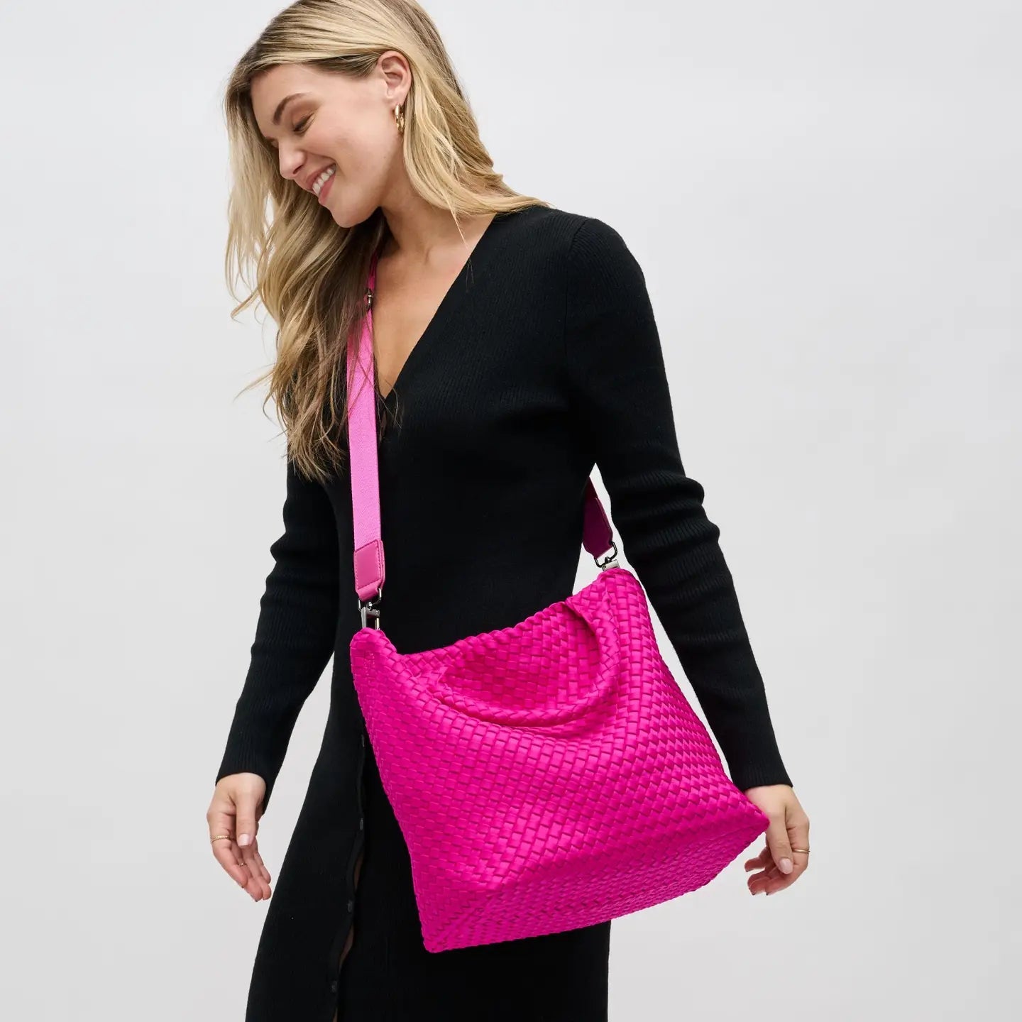 Sky's the Limit - Medium Woven Neoprene Tote with Crossbody Strap sol and selene