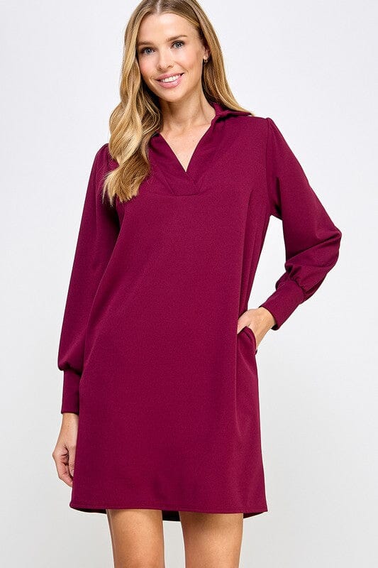 Solid Collared Dress 2 hearts