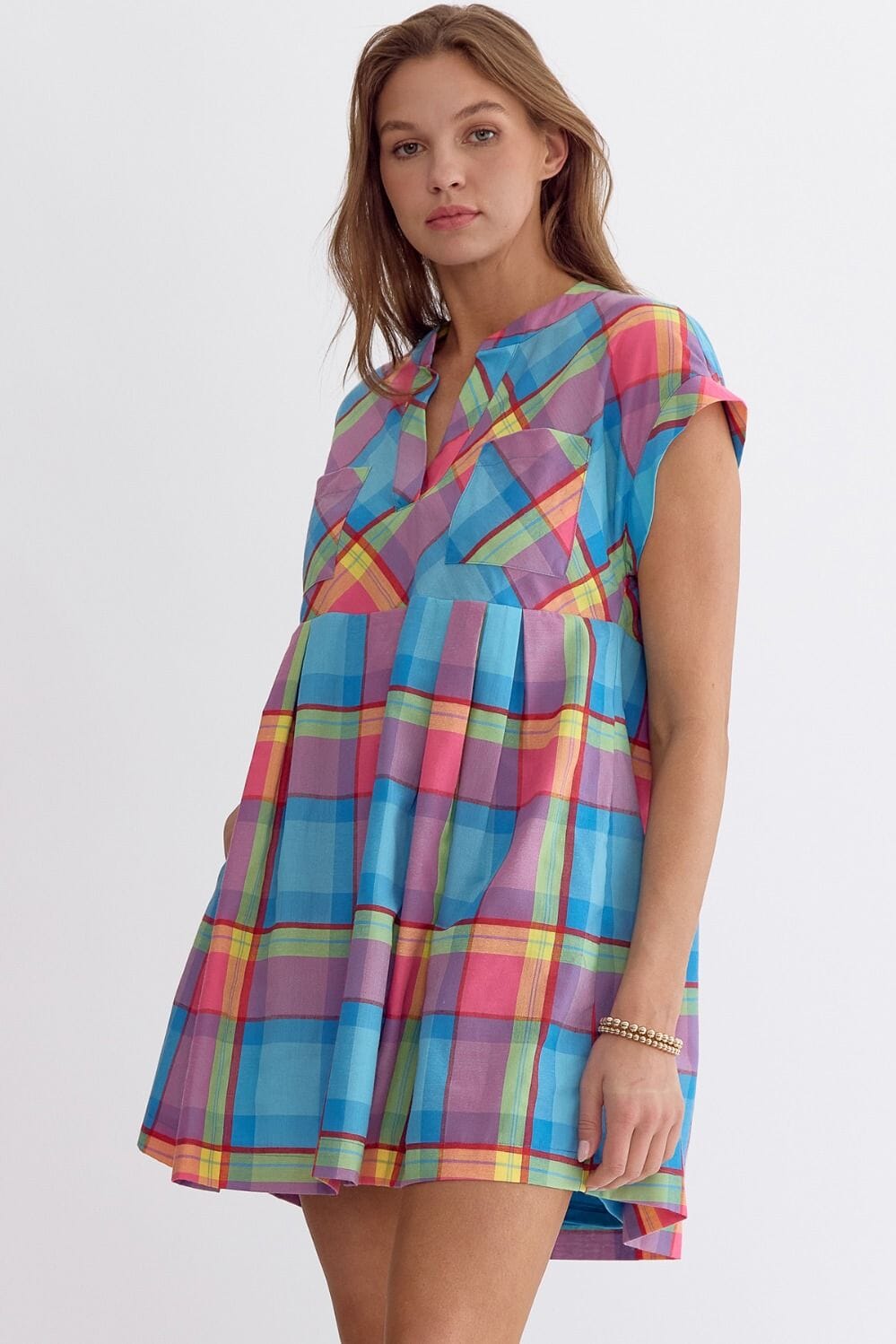 Spring Plaid Babydoll Dress entro