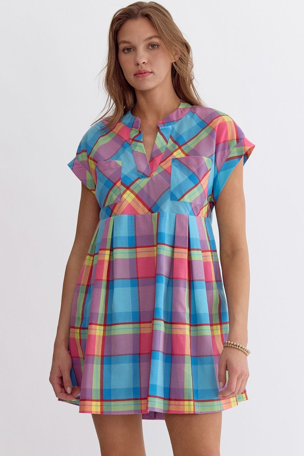 Spring Plaid Babydoll Dress entro