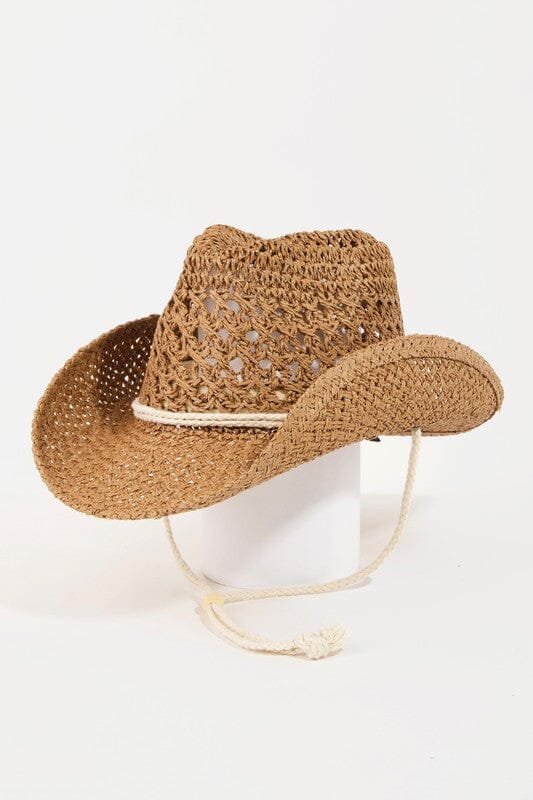 Straw Braided Rope Strap Cowboy Hat fame accessories