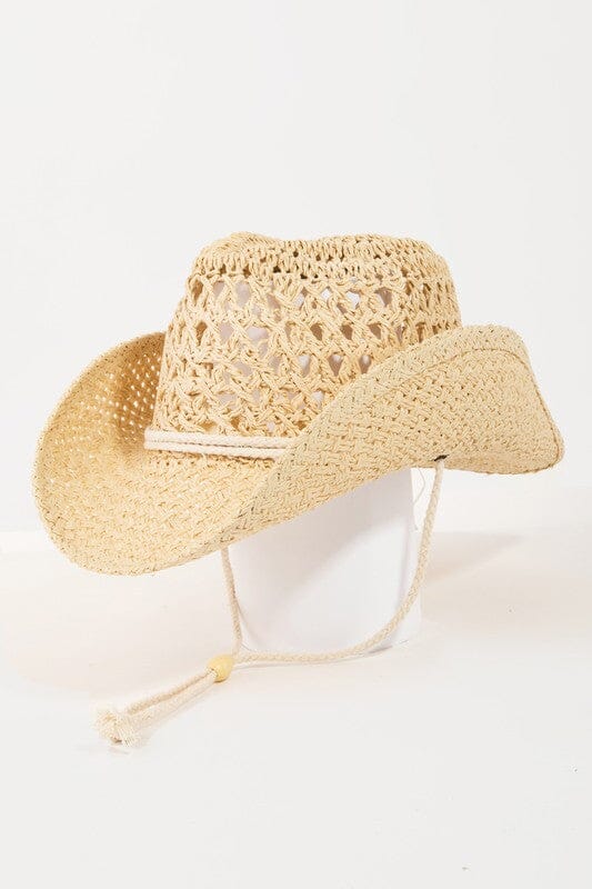 Straw Braided Rope Strap Cowboy Hat fame accessories