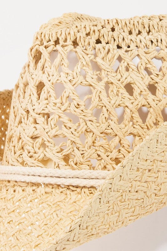 Straw Braided Rope Strap Cowboy Hat fame accessories