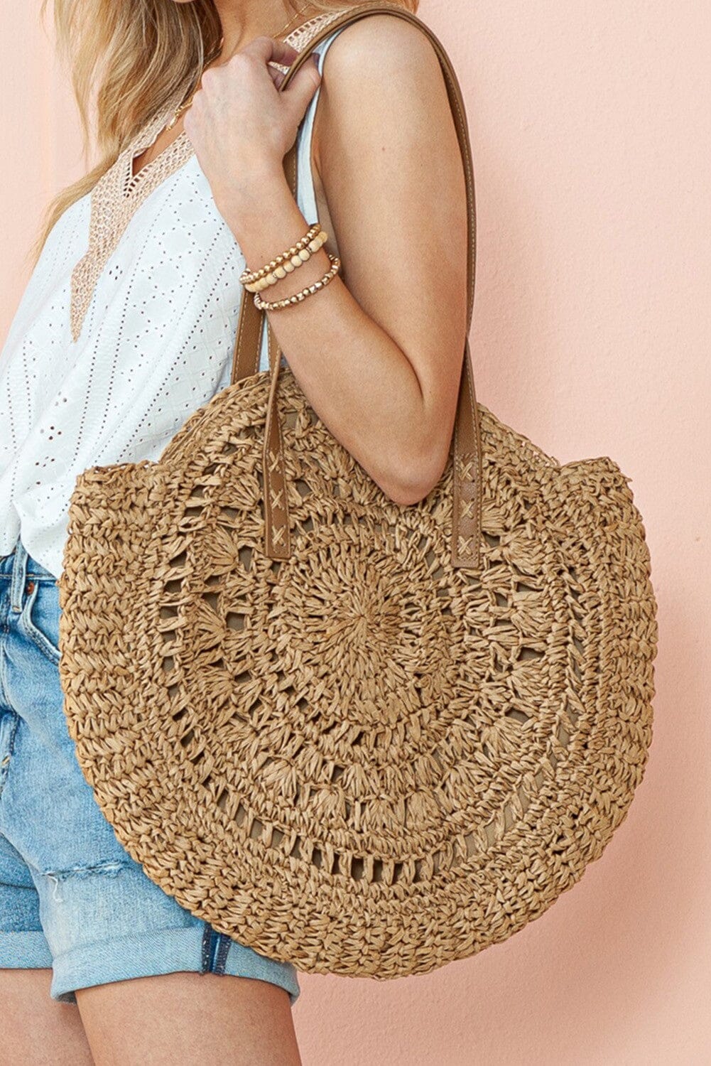 Straw Woven Round Bag Kentce