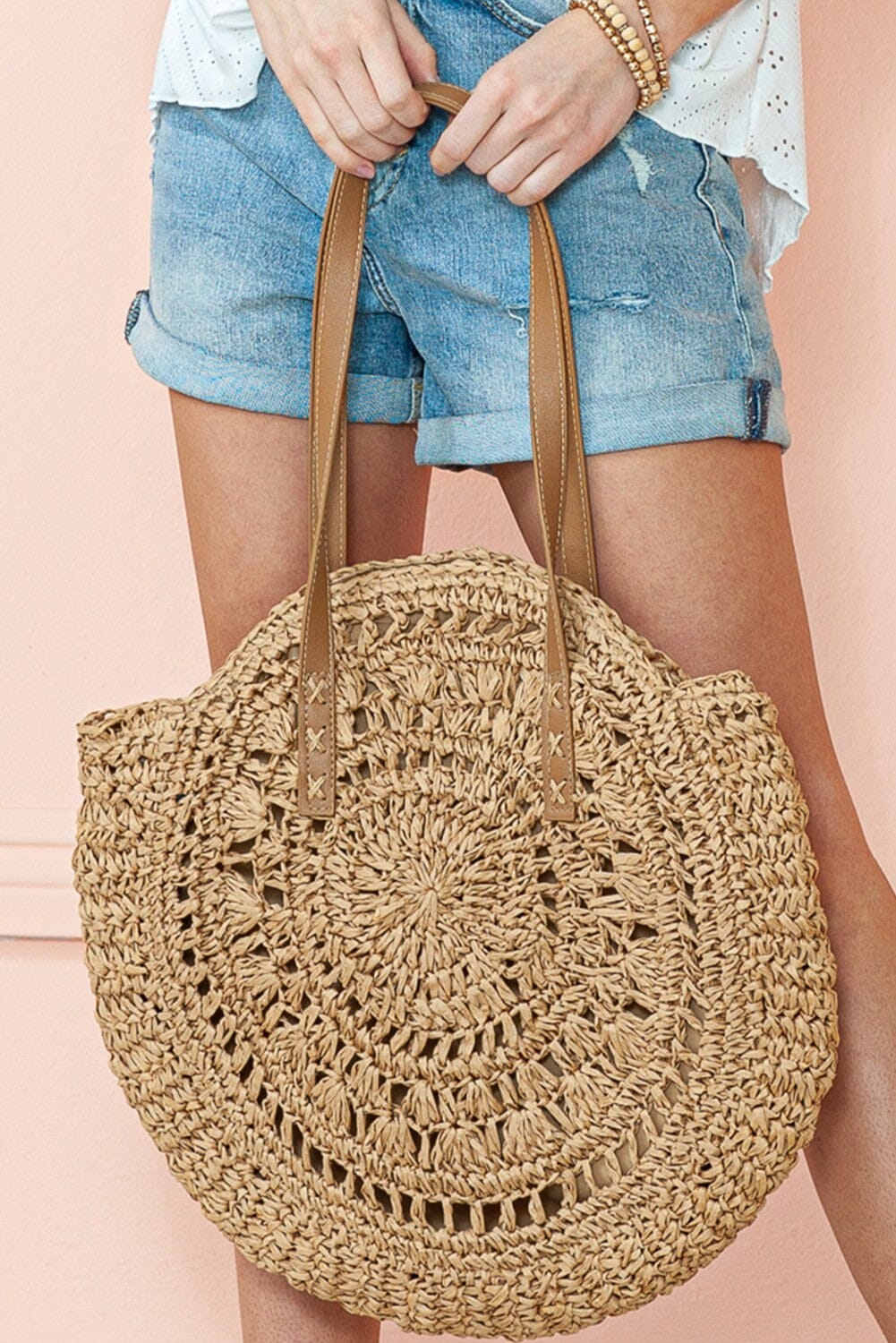 Straw Woven Round Bag Kentce