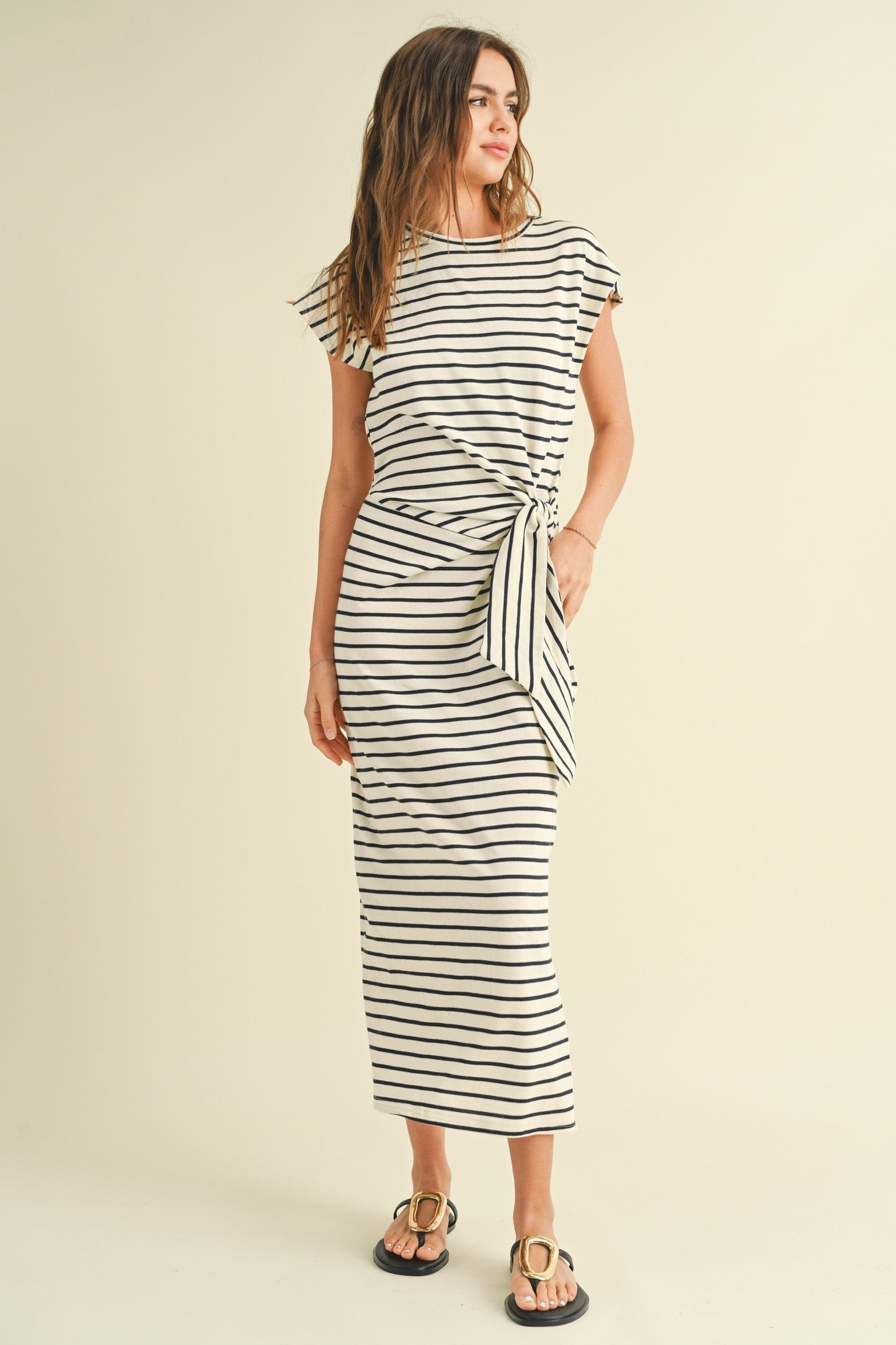 Stripe Knot Dress miou muse