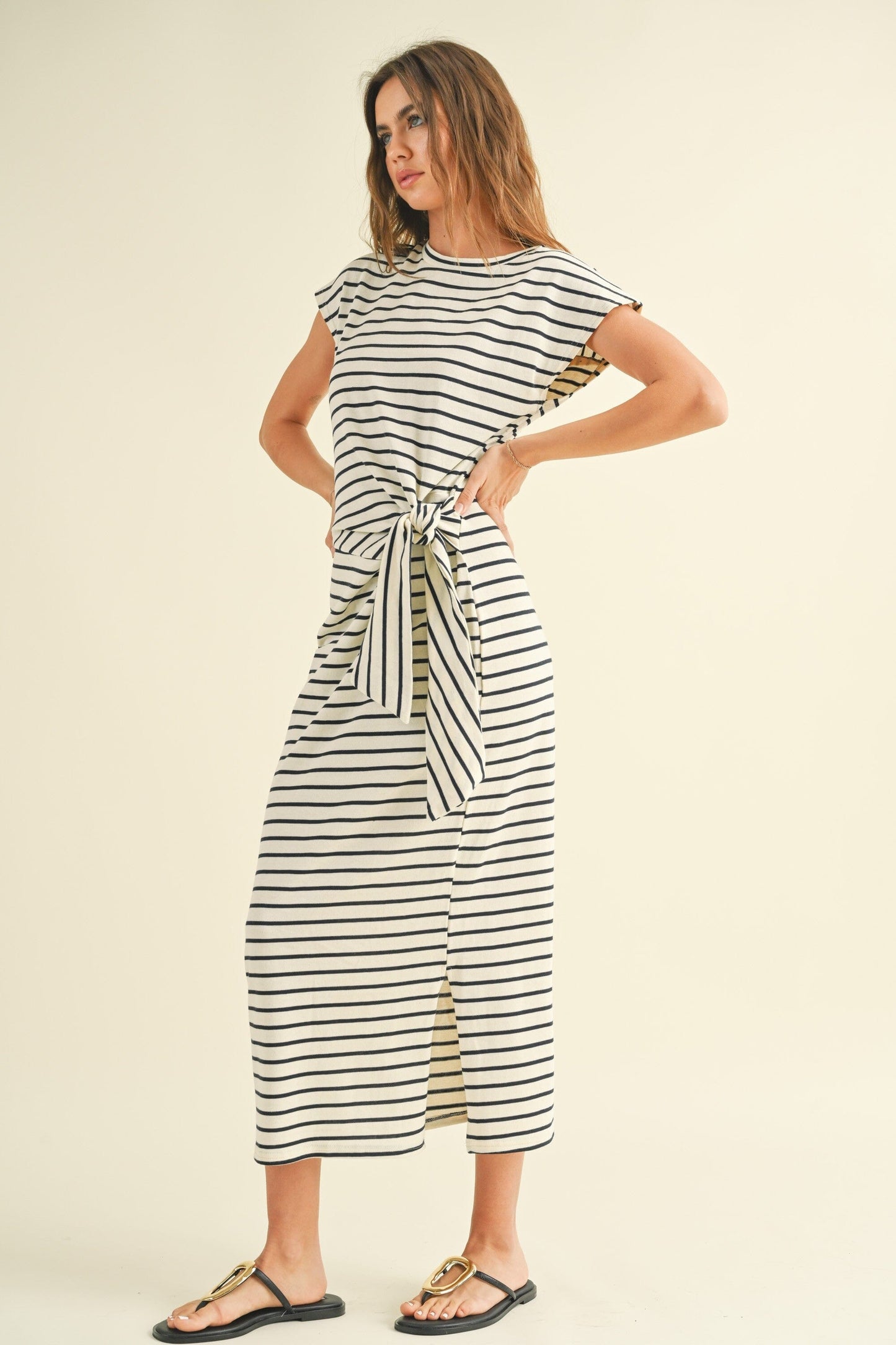 Stripe Knot Dress miou muse