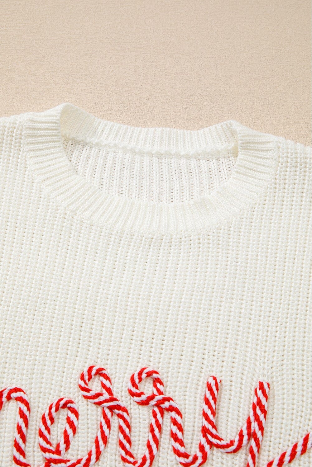 Striped Merry Bright Letter Christmas Sweater Youmi