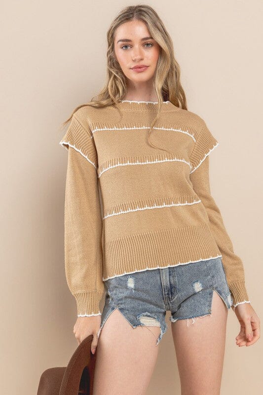 Sweater with Scalloped Detail Ces Femme