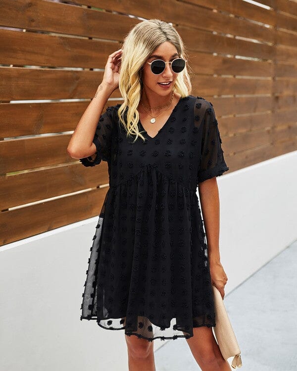 Swiss Dotted V-Neck Dress - FINAL SALE supreme fashion