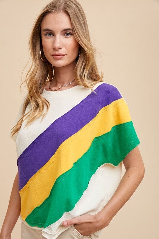 Swoop Stitch Mardi Gras Tee Cezanne