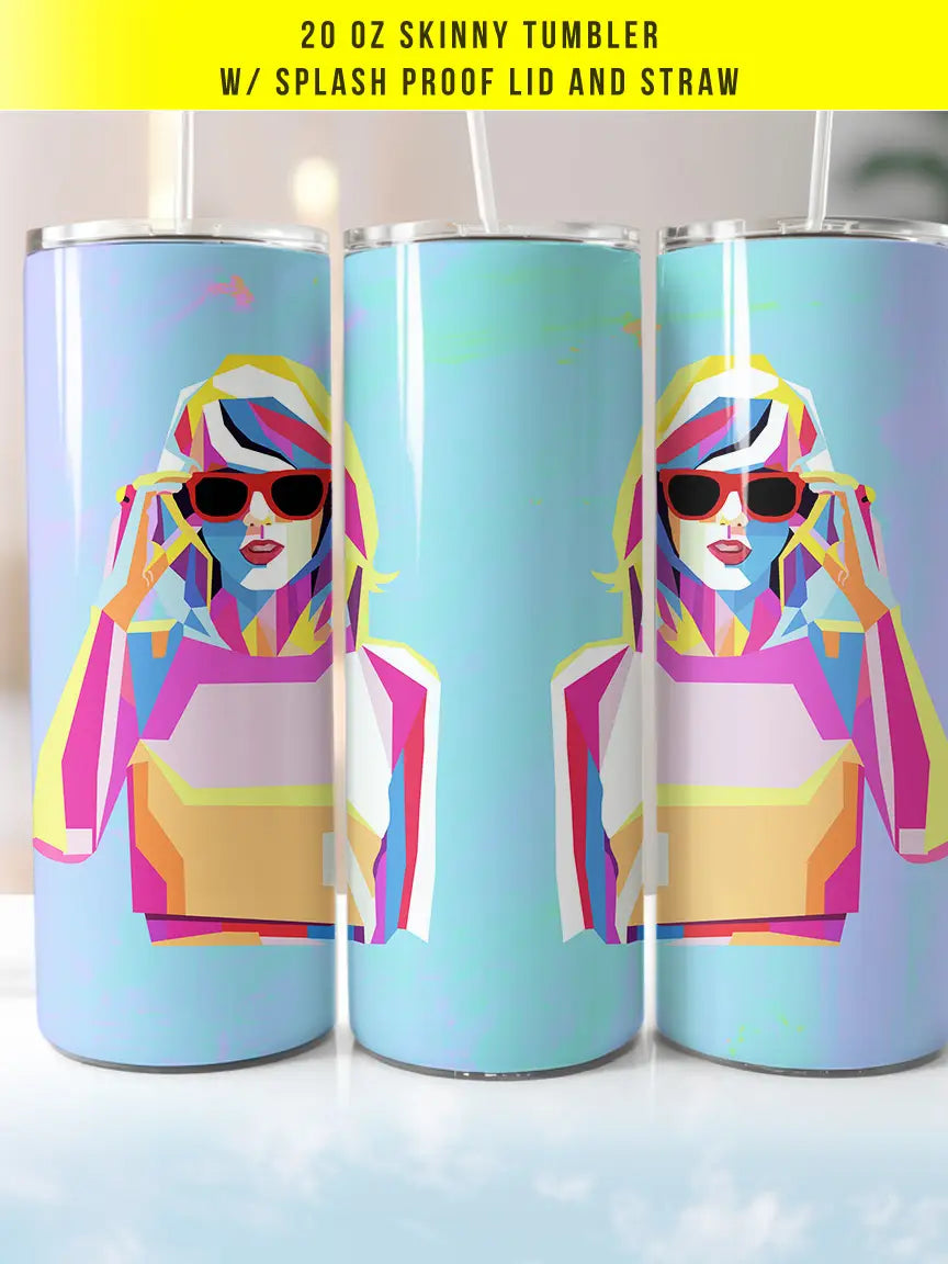 Taylor Swift Skinny Tumbler with Straw house of rodan