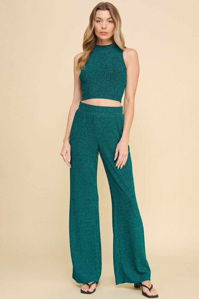 Teal Areum Lurex Pants If She Loves