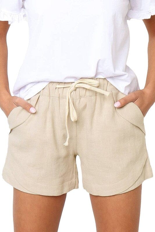 Textured Cotton Drawstring Shorts Asia Direct