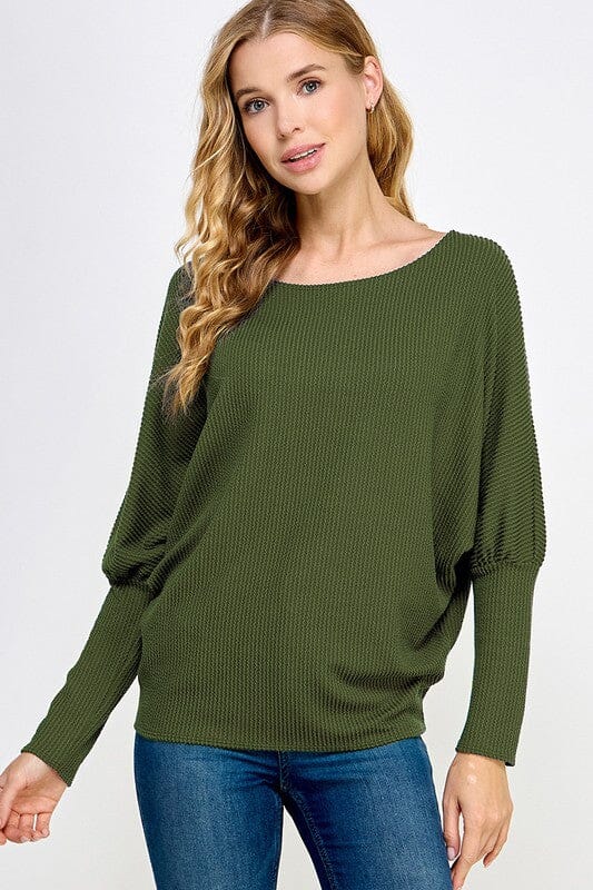 Textured Dolman Sleeve Sweater 2 hearts