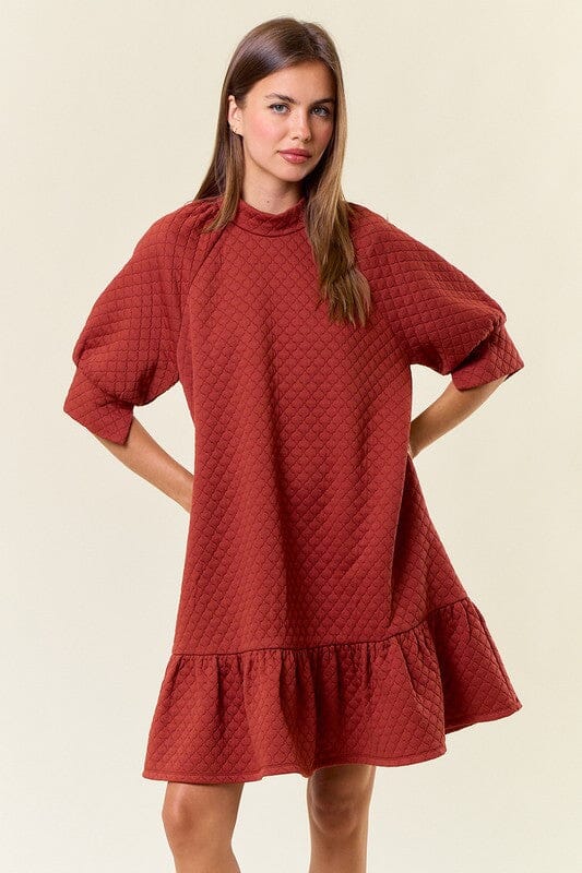 Textured Puff Sleeve Dress Doe & Rae