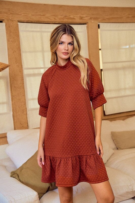 Textured Puff Sleeve Dress Doe & Rae