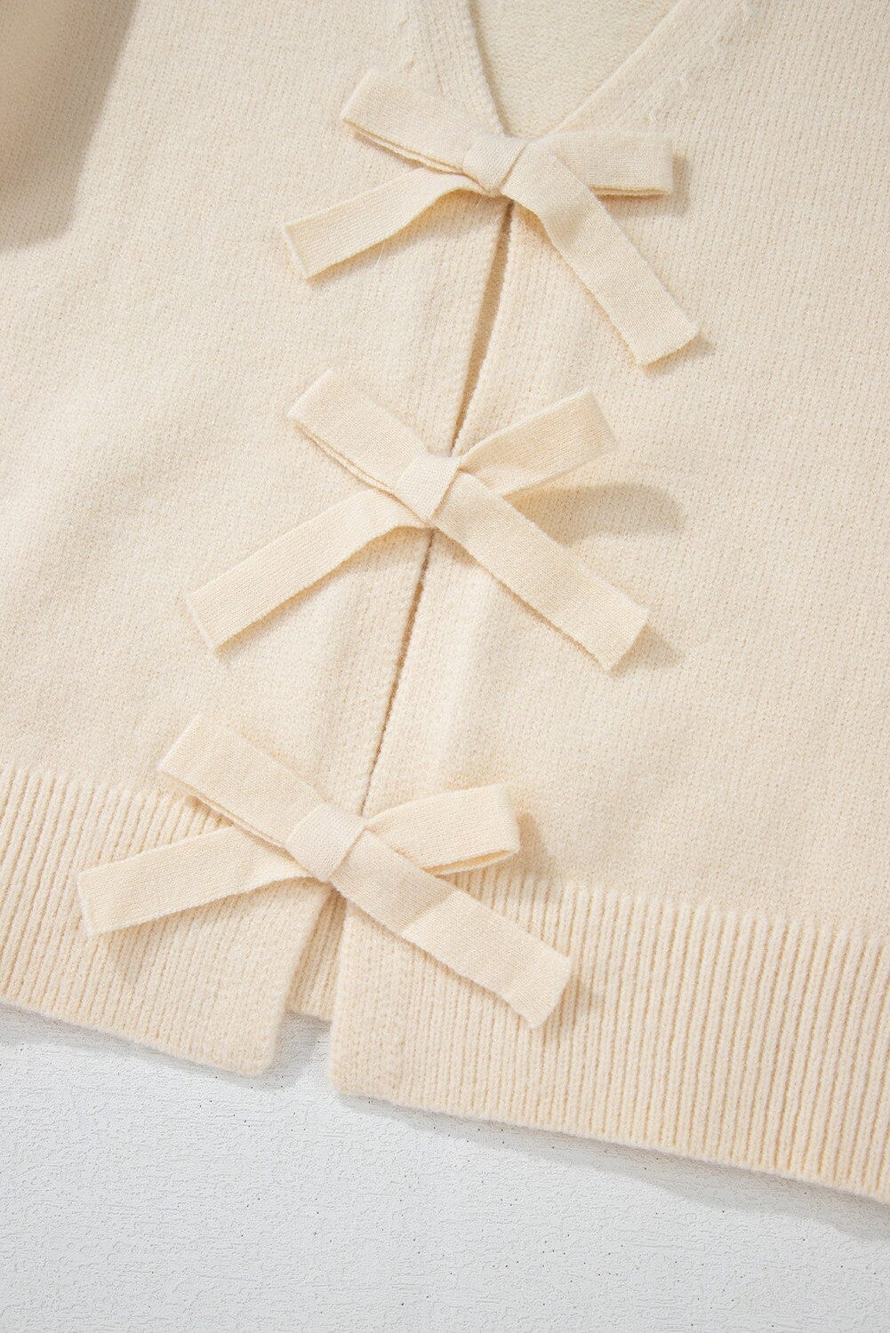 Three Bow Front Knit Cardigan shiying