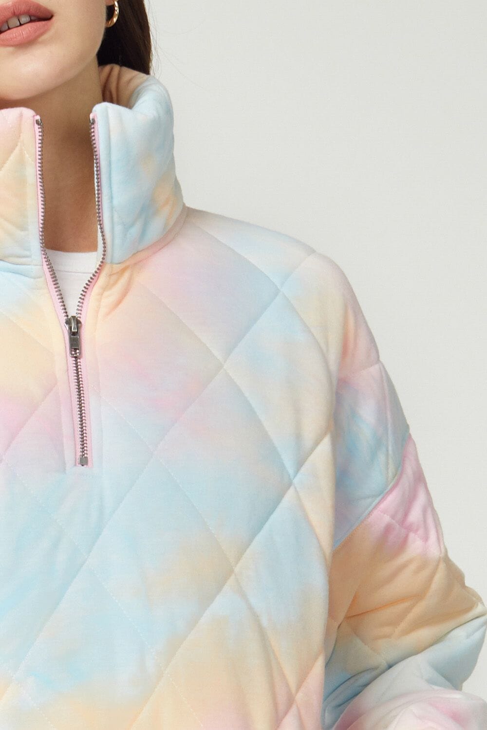 Tie Dye Quilted Quarter Zip entro