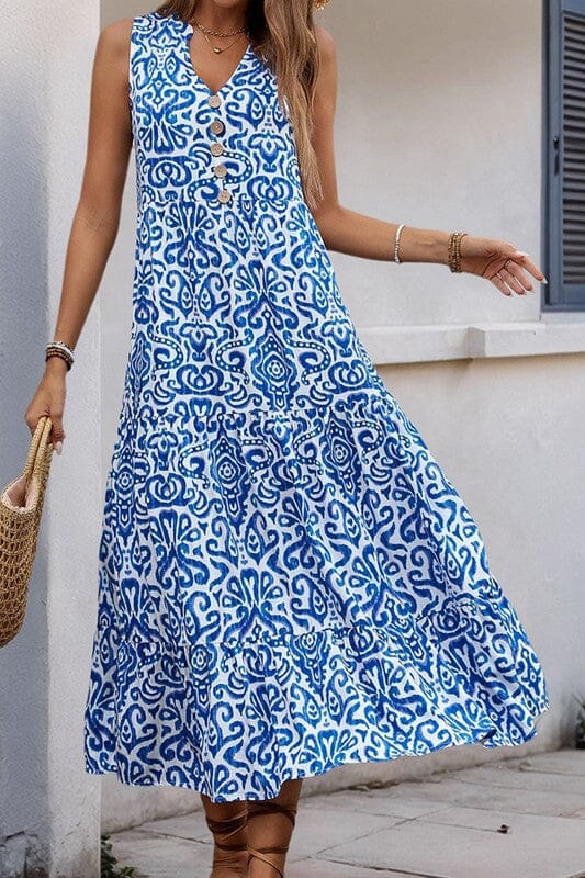 Tribal Print Midi with Buttons Wholesalesir