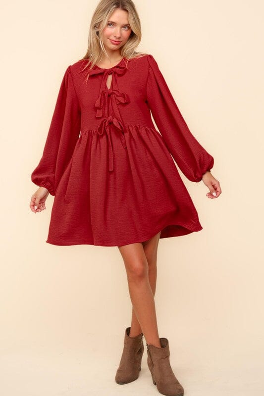 Triple Ribbon Front Relaxed Dress Haptics