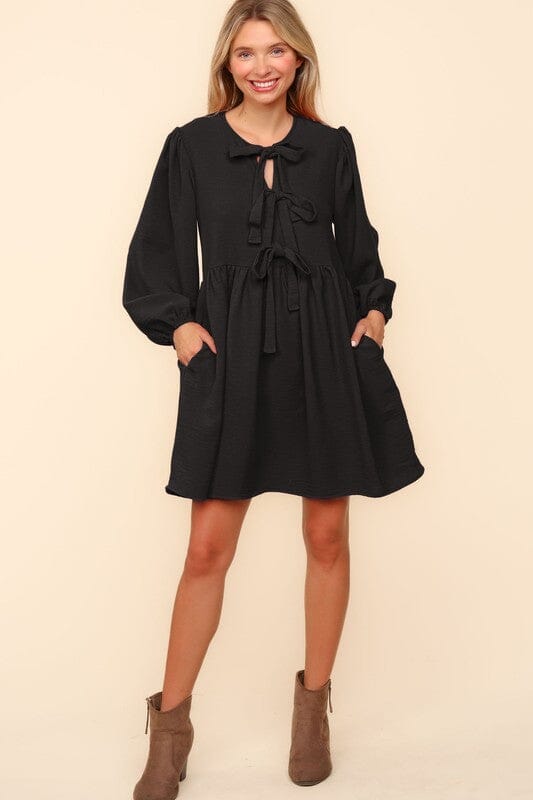 Triple Ribbon Front Relaxed Dress Haptics