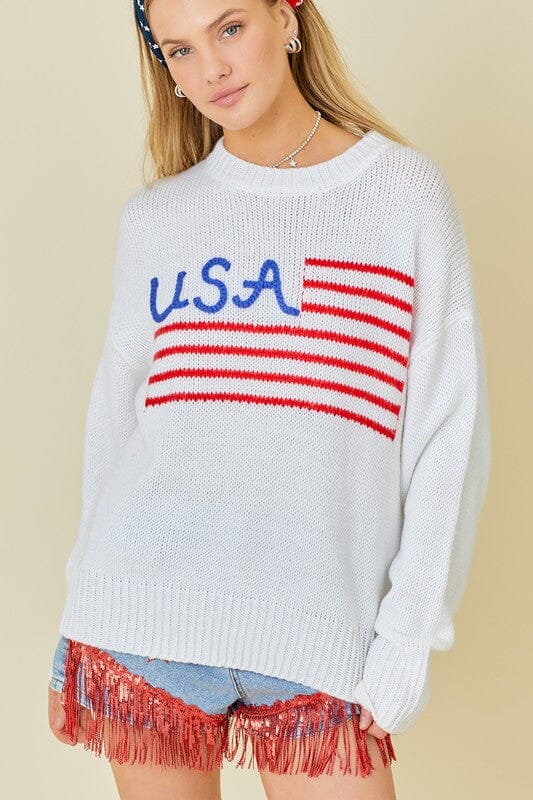 USA Crochet Sweater Main Strip