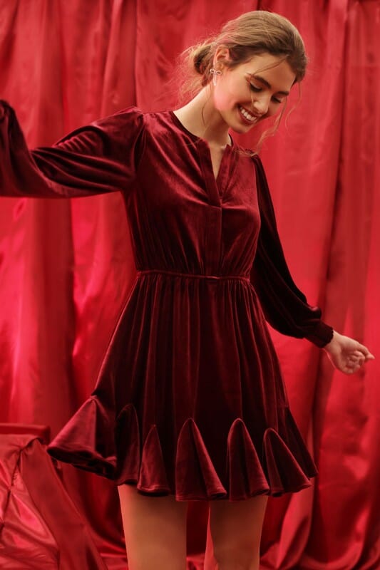 Velvet Flounce Skirt Dress – SNAP-Something New And Pretty