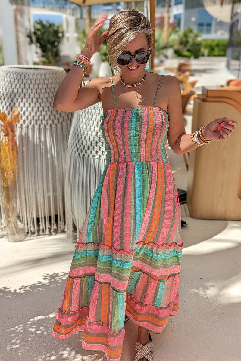 Vibrant Tiered Maxi Dress Mayah Overseas