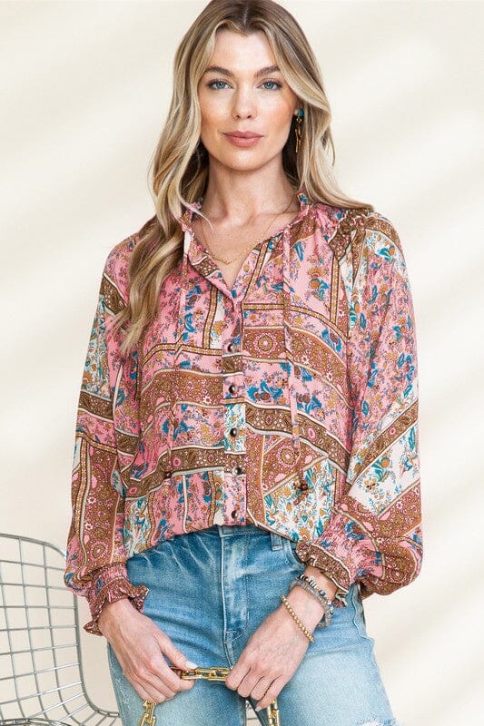 Vintage Floral Button-Up Shewin