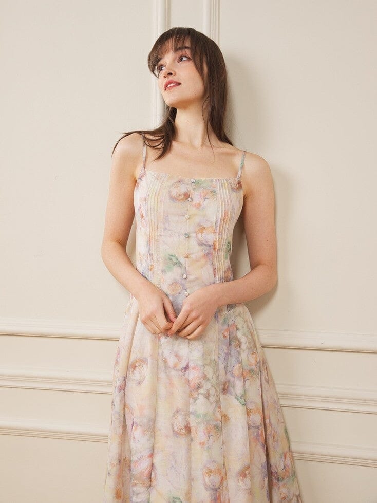 Whimsical Watercolor Midi Sundress rosie posie